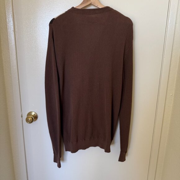 Beams Plus Brown Striped Cotton Cardigan XL - Picture 7 of 7